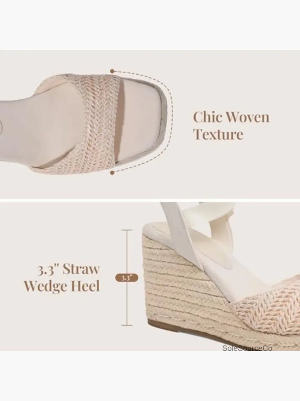 Wedge Espadrille Sandals Platform Square Toe Ankle Strap Lace Up Summer